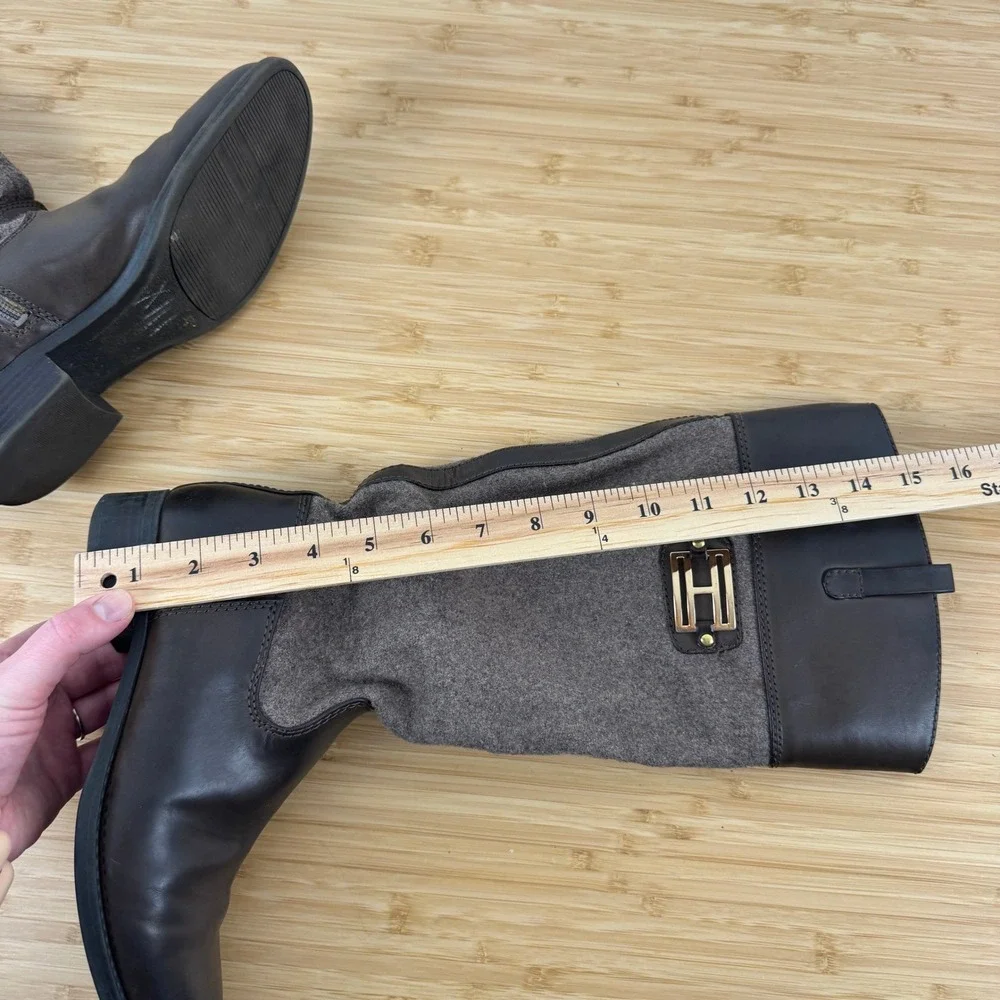 Tommy Hilfiger Women's Brown Leather Wool Tall Riding Boots‎ Size 7M